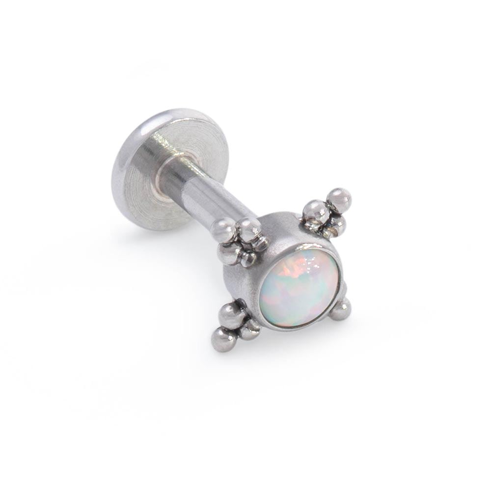 14g–12g Internally Threaded Micron Bead Cluster Opal Titanium Top — Price Per 1 (Anodized Examples)