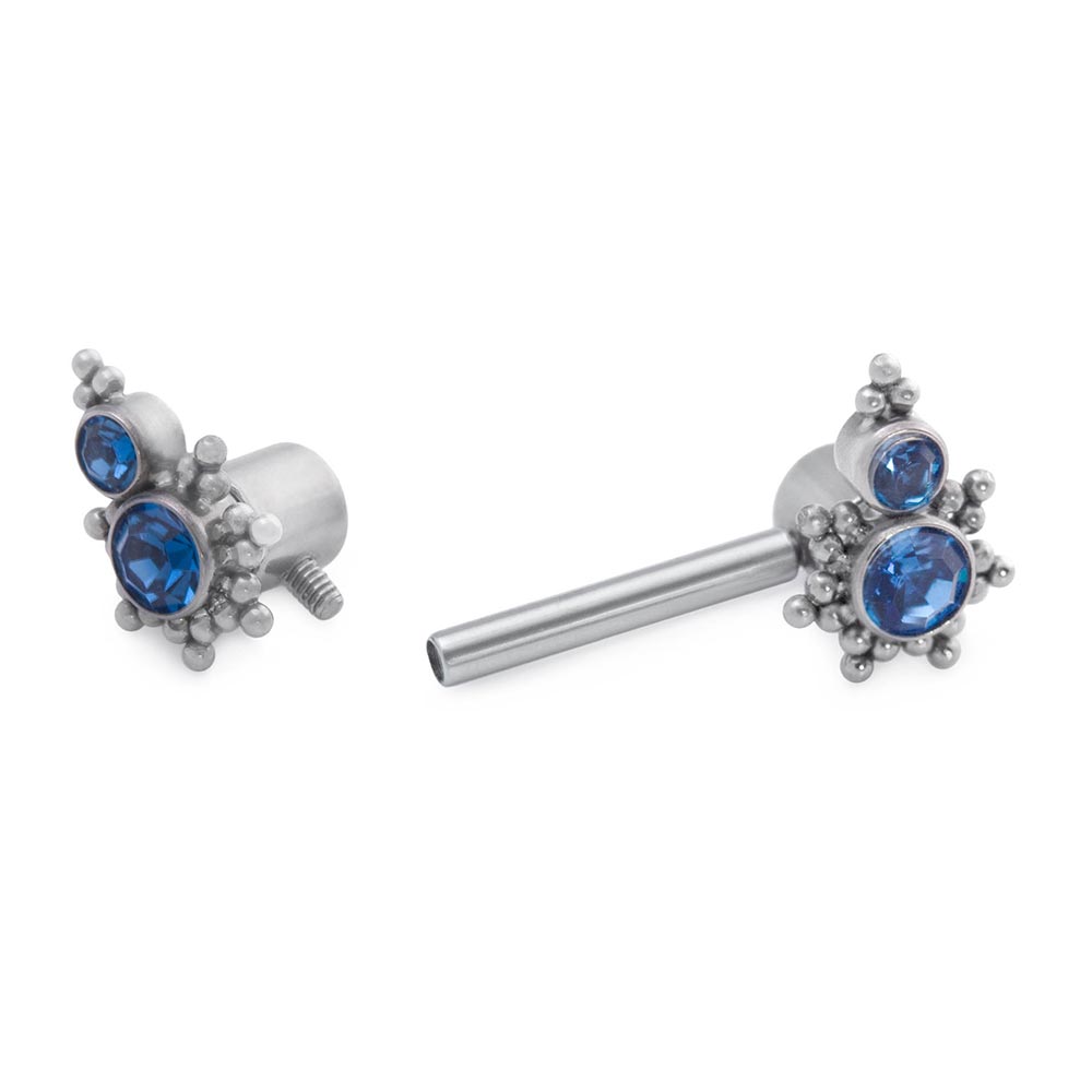 14g–12g Internally Threaded Titanium Adapter End for Barbell Jewelry — Price Per 1 (Threading 1)