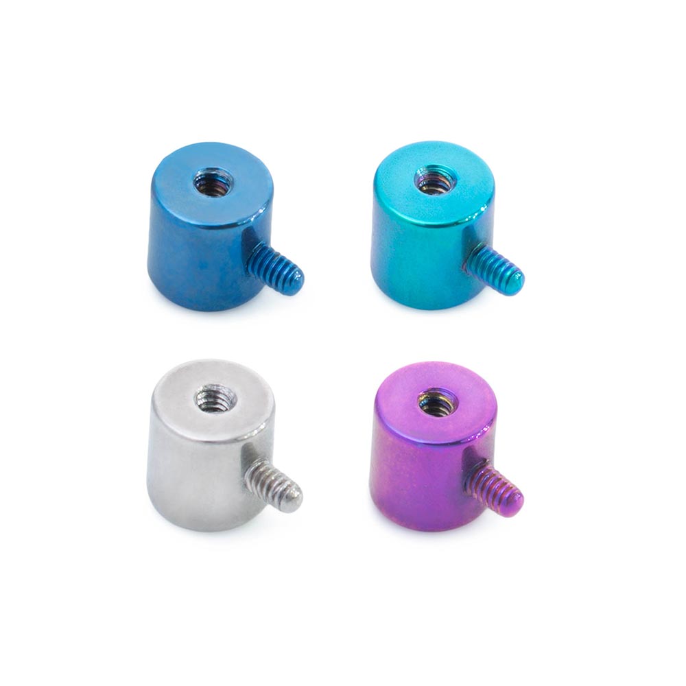 14g–12g Internally Threaded Titanium Adapter End for Barbell Jewelry — Price Per 1 (Main)