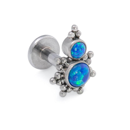14g–12g Internally Threaded Micron Beaded Stacked Opal Titanium Top — Price Per 1 (Main)