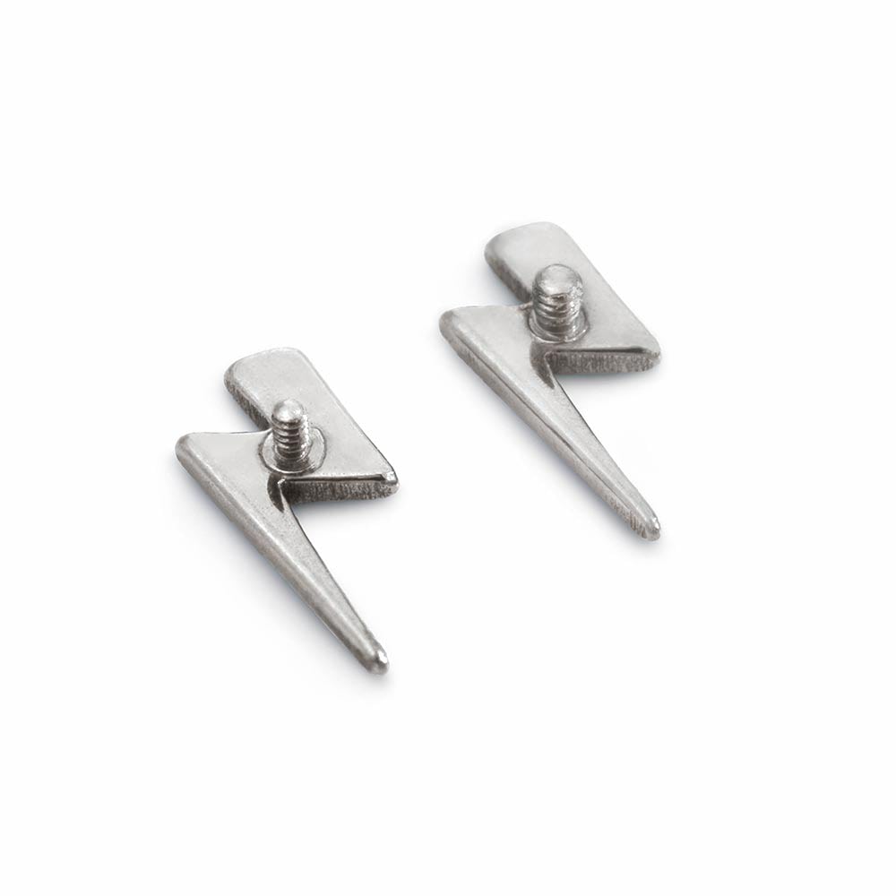 14g–12g Internally Threaded Lightning Bolt Titanium Top — Price Per 1 (On Labret)