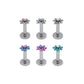 14g–12g Internally Threaded Micron Bead Cluster Titanium Opal Top — Price Per 1 (Color Options)