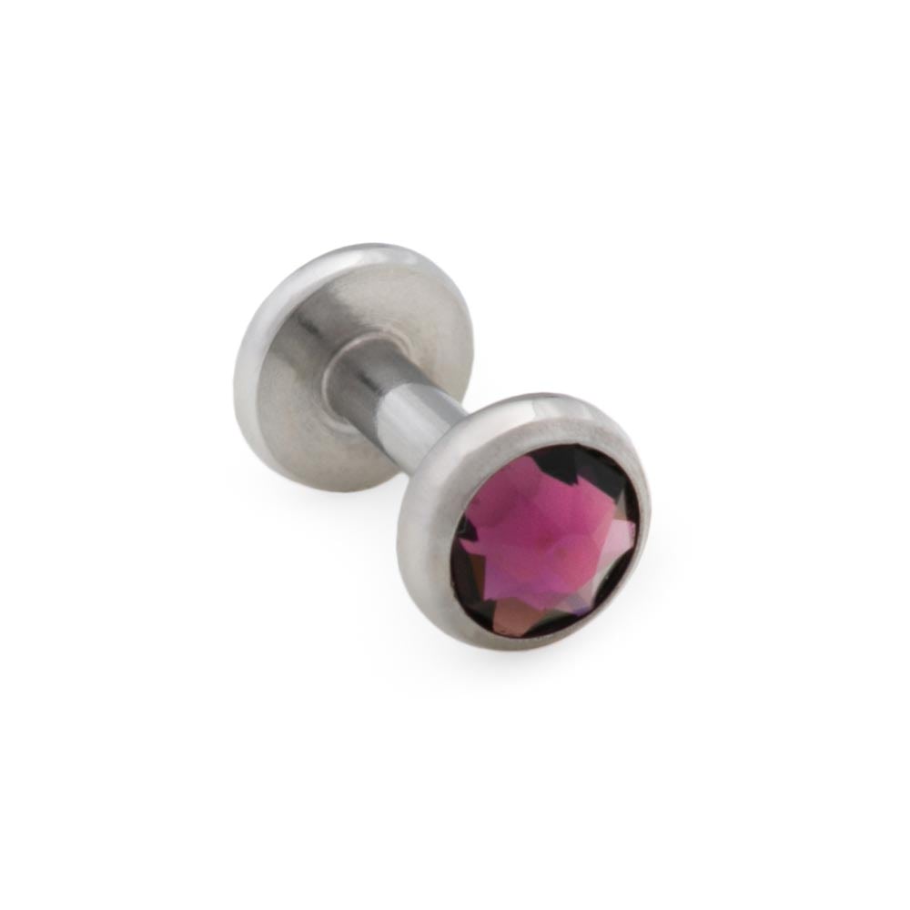14g–12g Internally Threaded Swarovski Jewel Titanium Top — 5mm — Price Per 1 (purple)