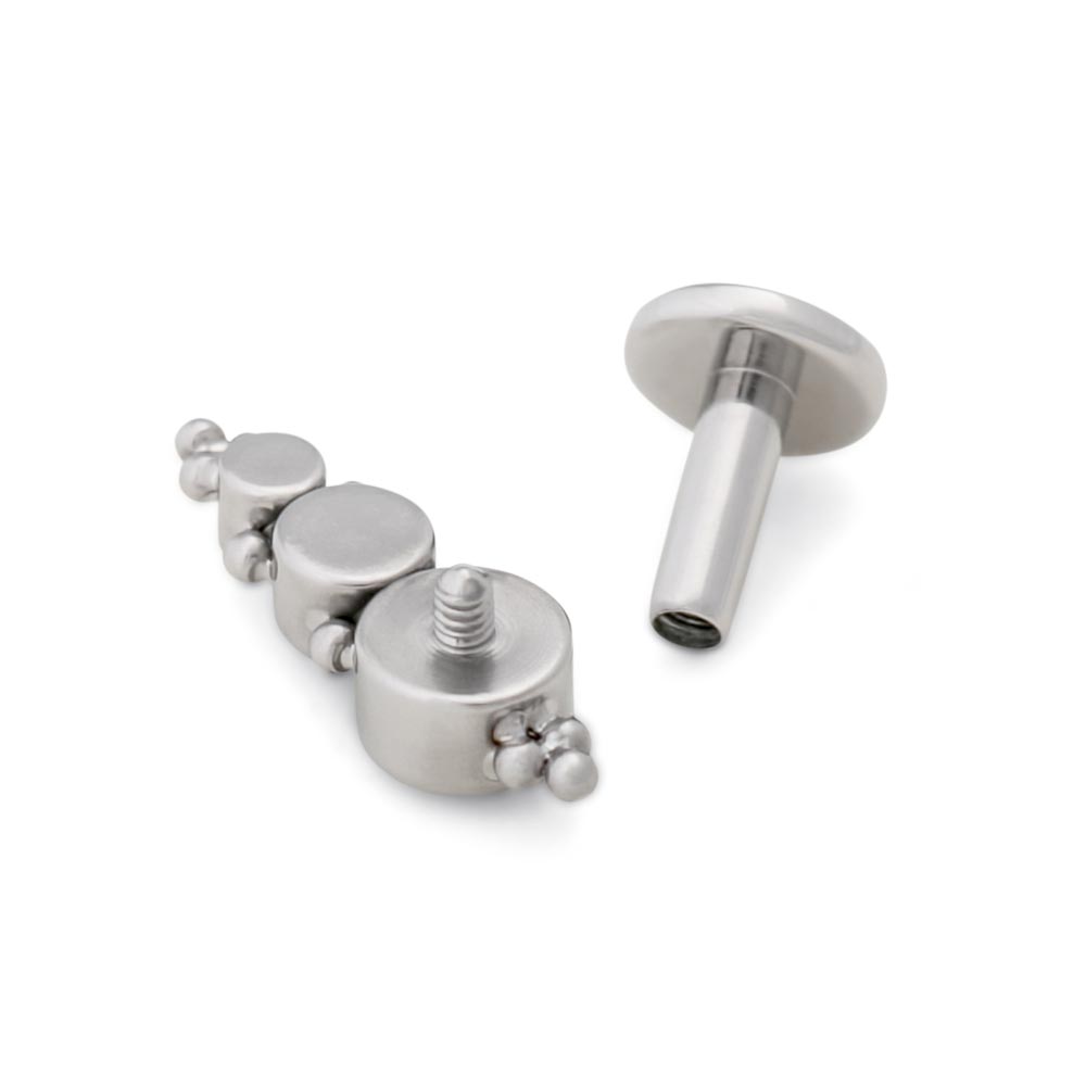 14g–12g Internally Threaded Linear Opals Titanium Top — Price Per 1 (back)