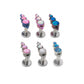 14g–12g Internally Threaded Linear Opals Titanium Top — Price Per 1 (anod options)