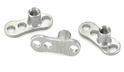 Tilum 12g Titanium Dermal Anchor with 2mm or 2.5mm Rise & 3-Hole Base - Price Per 1