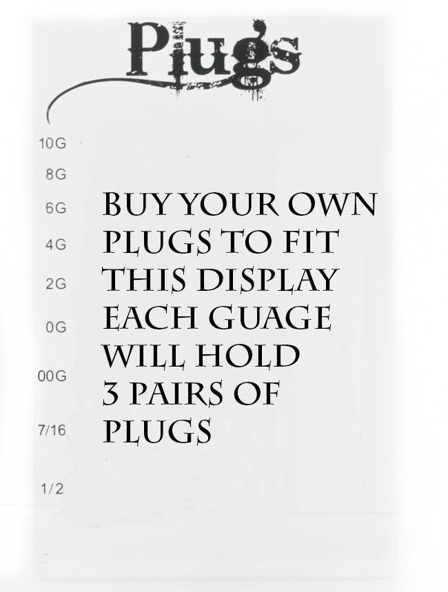 Plug Display Acrylic Stand - Empty - Holds 54 Plugs from 10g - 1/2"