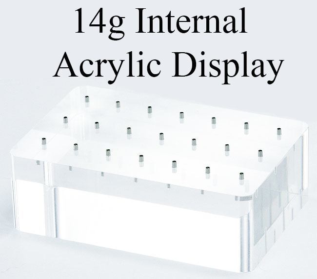 14g Internal Acrylic Display Solid Block with 21 Posts