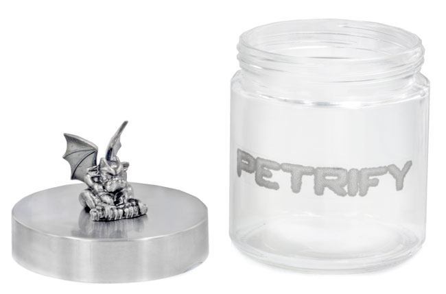 Empty Glass Sundry Jar with Screw Top with 3D Petrify Logo