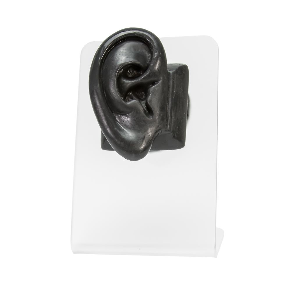 Realistic Adult-Sized Silicone Right Ear Display - Black Body Bit Version 2