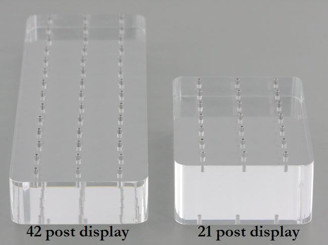 16g Internal Acrylic Solid Block Display with 42 Posts Size Comparison 2