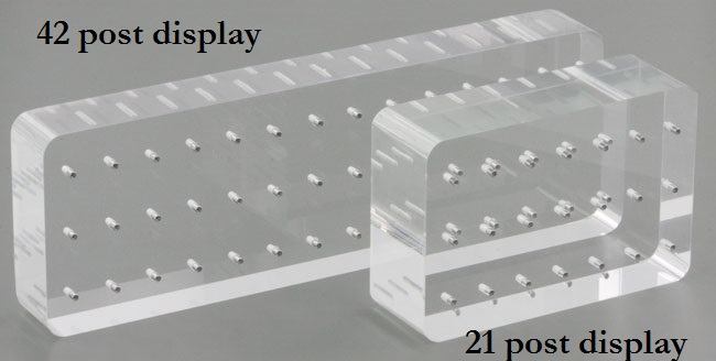 16g Internal Acrylic Solid Block Display with 42 Posts Size Comparison 1
