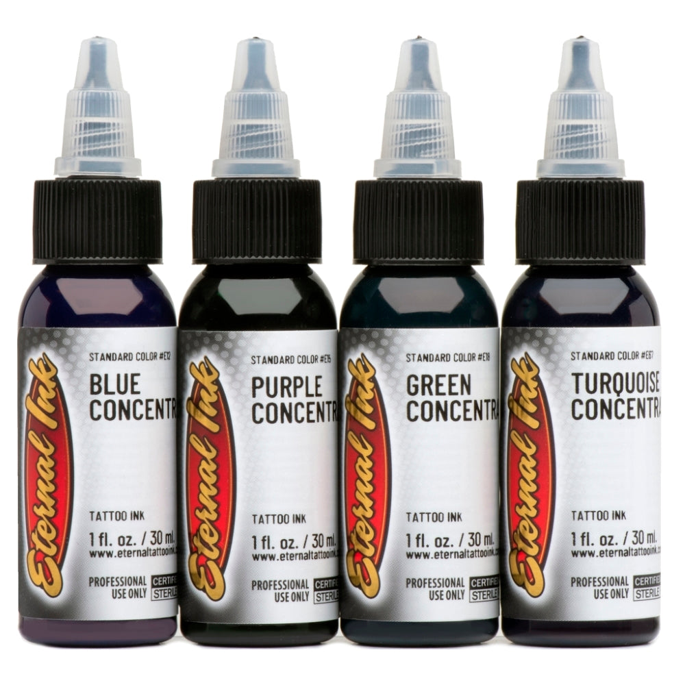The Concentrates Set of Four — 1/2oz Bottles — Eternal Tattoo Ink