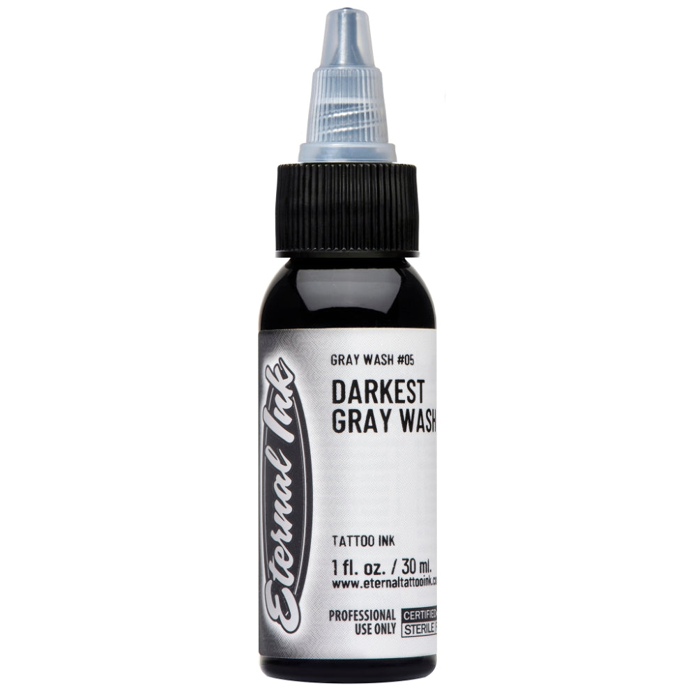 Gray Wash Set of 5 — 4oz Bottles — Eternal Tattoo Ink