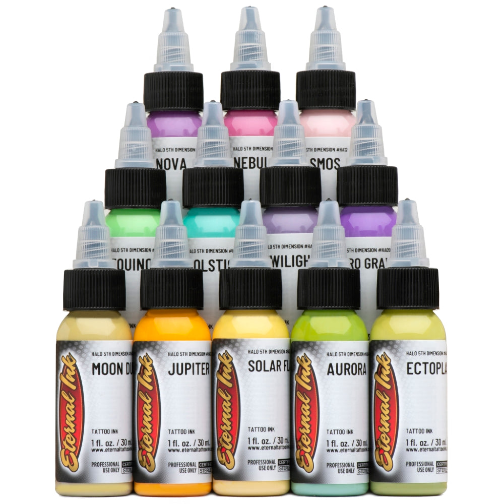 Halo Fifth Dimension Set of 12 - 1oz Bottles - Eternal Tattoo Ink