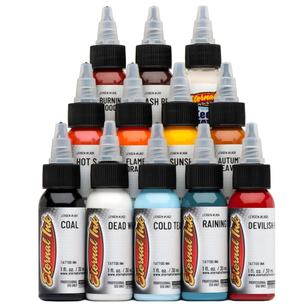 Levgen Signature Series Set of 12 — 1oz Bottles — Eternal Tattoo Ink