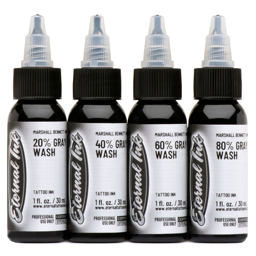 Marshall Bennett Gray Wash Set of 4 — 2oz Bottles — Eternal Tattoo Ink