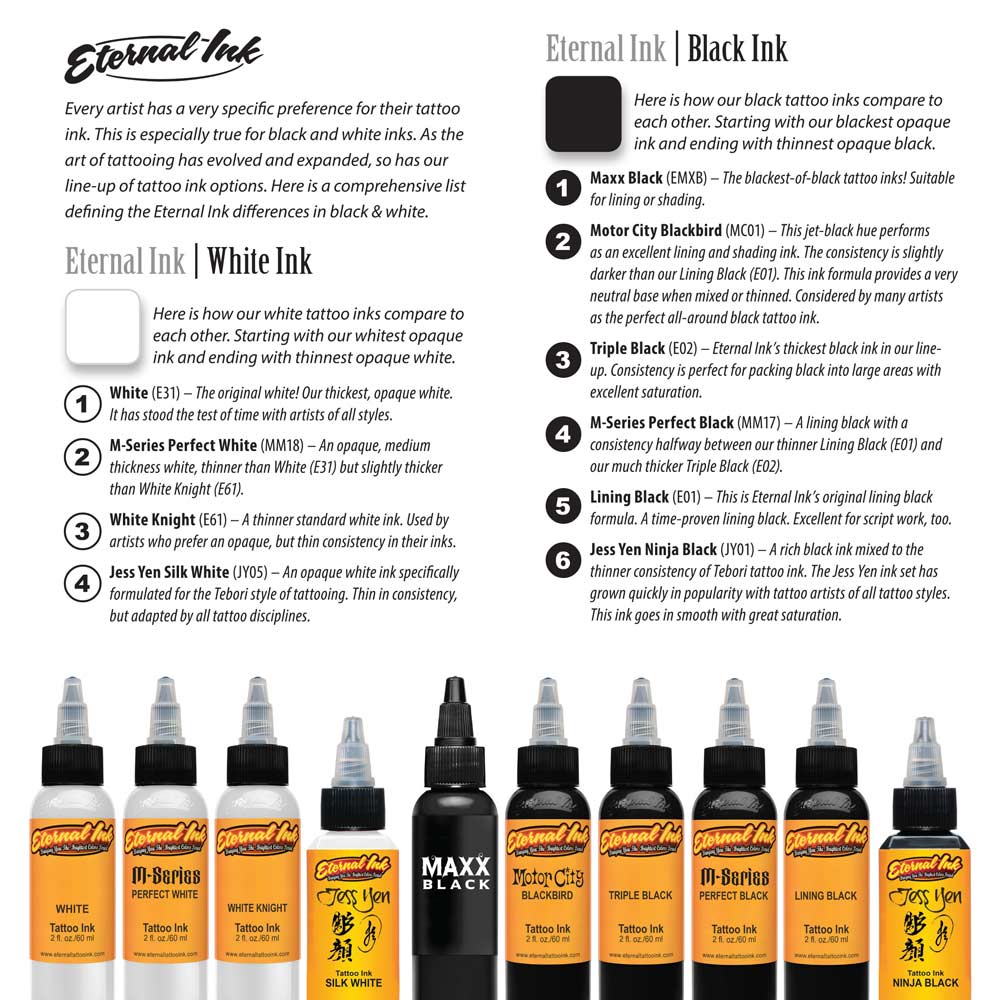 Perfect Black - M Series - Eternal Tattoo Ink - Pick Your Size