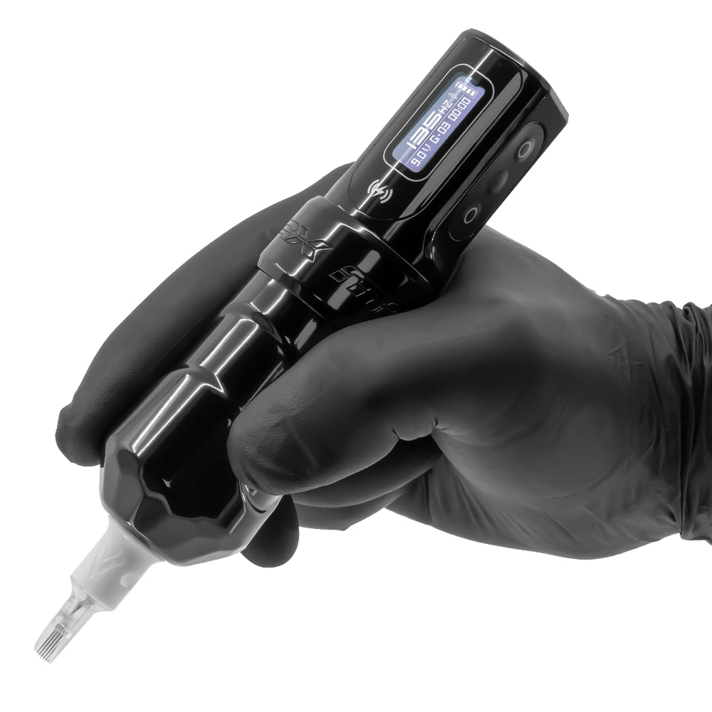 FK Irons Flux Max Tattoo Machine with 2 PowerBolt 2.0 — Pick Stroke Length and Color