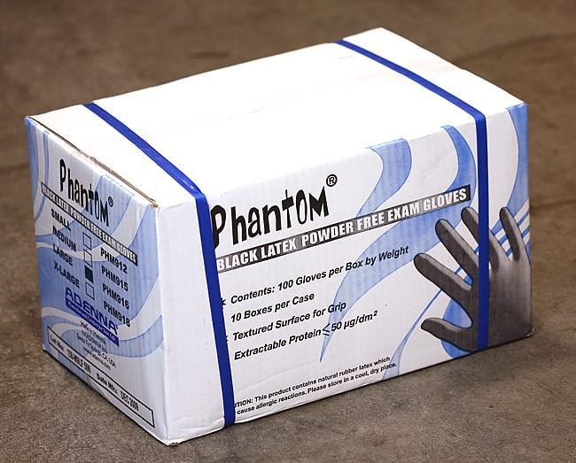 Black Phantom Medical Latex Gloves — Box of 100