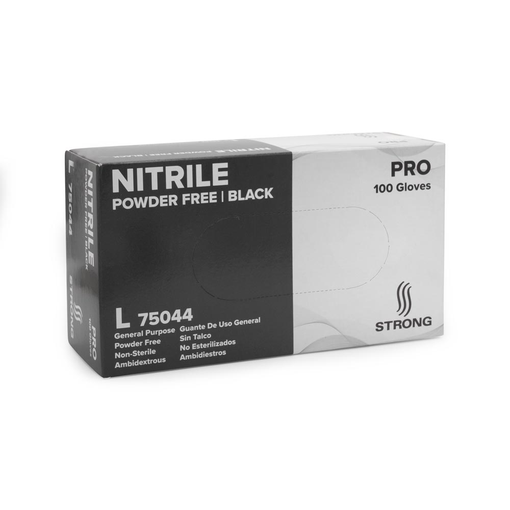 Strong Pro Black Disposable Nitrile 4gm Gloves — Box of 100
