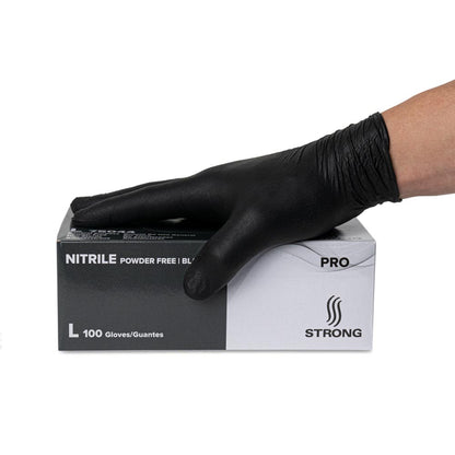 Strong Pro Black Disposable Nitrile 4gm Gloves — Box of 100 - Painful Pleasures