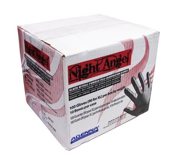 Night Angel Black Nitrile Medical Gloves Hand View