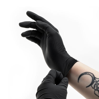 Shadow Black Disposable Nitrile Gloves — Price Per Box - Painful Pleasures