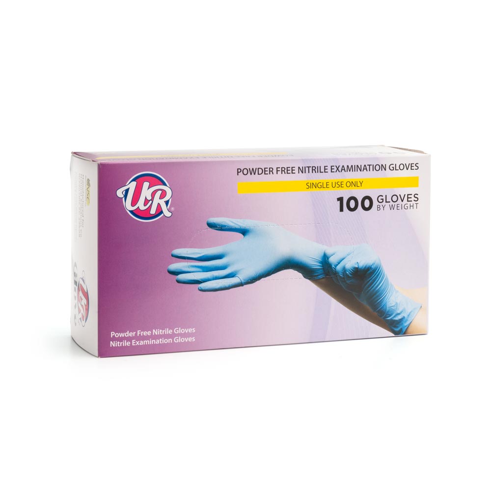 UR® Blue Disposable Nitrile Gloves — Box of 100