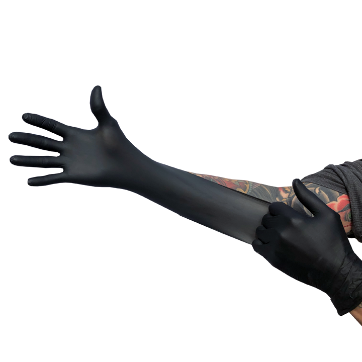 Blackwork Latex Black Disposable Medical Grade Gloves — Box of 100