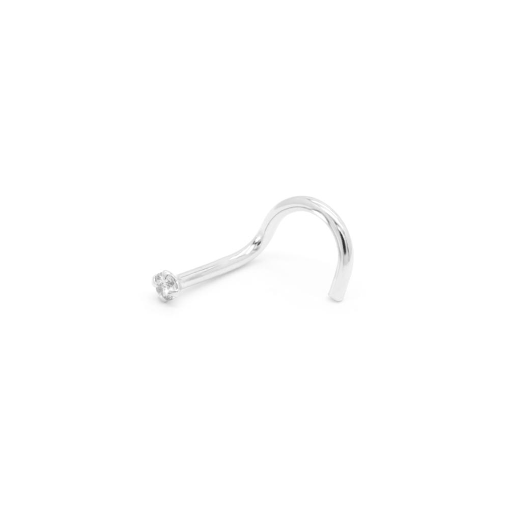 Tilum 20g 1.5mm Real Diamond White Gold Nose Screw