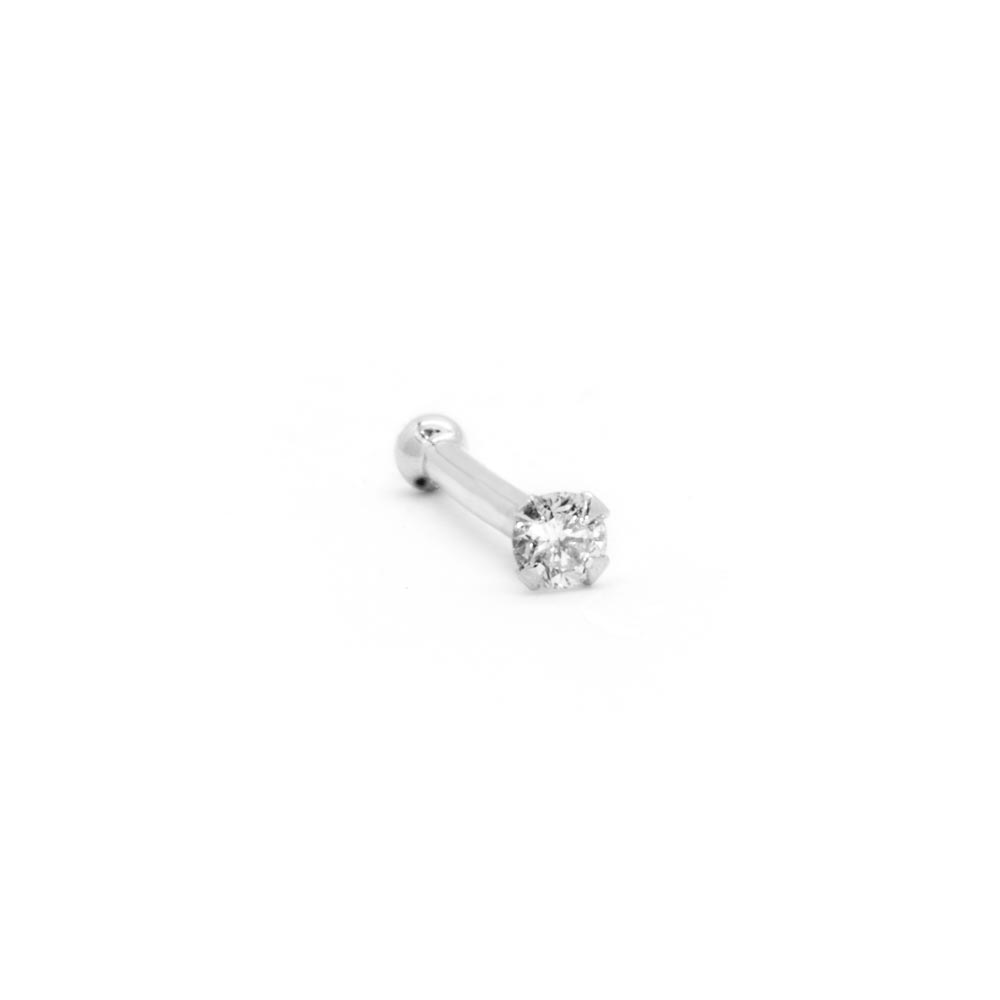 20g 1.5mm Real Diamond White Gold Nose Bone