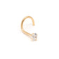 Tilum 20g Yellow Gold Crystal Jewel Nose Screw - Right Bend