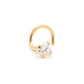 Tilum 20g Yellow Gold Prong Set Jeweled Heart Nose Screw