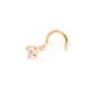 Tilum 20g Yellow Gold Prong Set Jeweled Heart Nose Screw