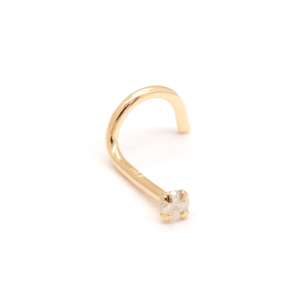 Tilum 20g 2mm Real Diamond Yellow Gold Nose Screw