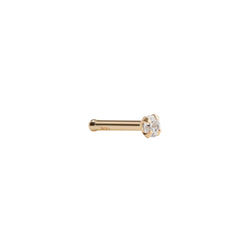 Tilum 14kt Yellow Gold 18g 2mm Prong-Set Nose Bone — Price Per 1