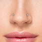 Tilum 18g White Gold Crystal Jewel Nose Screw — Left Bend
