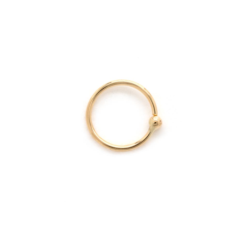 Tilum 20g Yellow Gold Fixed Bead Nose Ring - Price Per 1