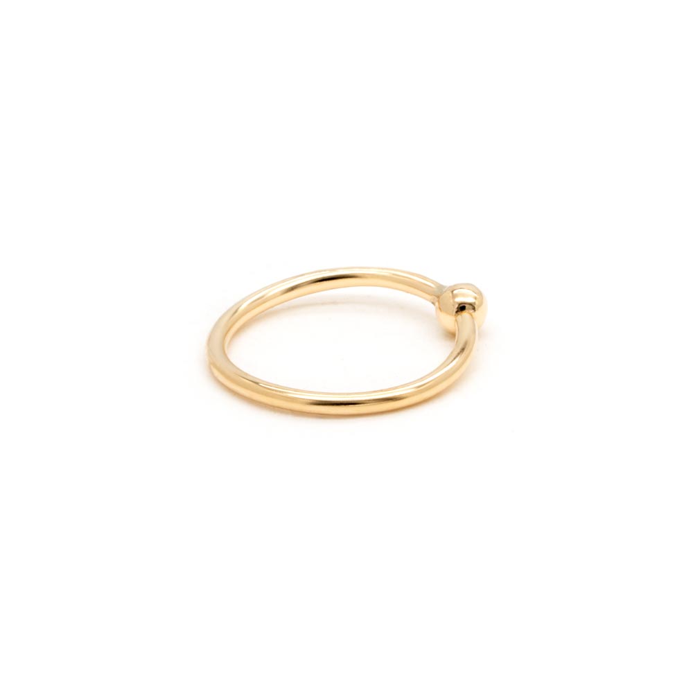 Tilum 20g Yellow Gold Fixed Bead Nose Ring - Price Per 1