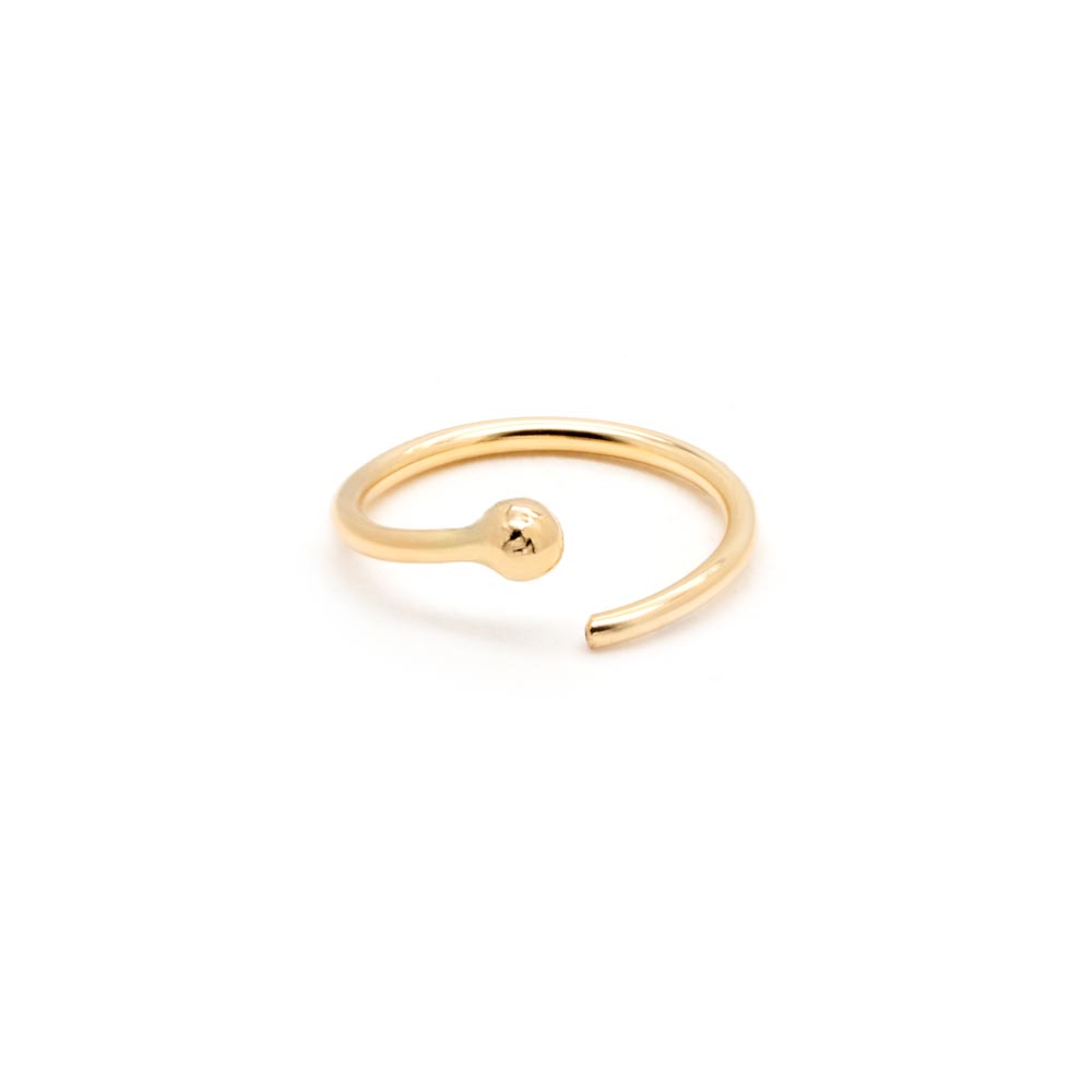 Tilum 20g Yellow Gold Fixed Bead Nose Ring - Price Per 1