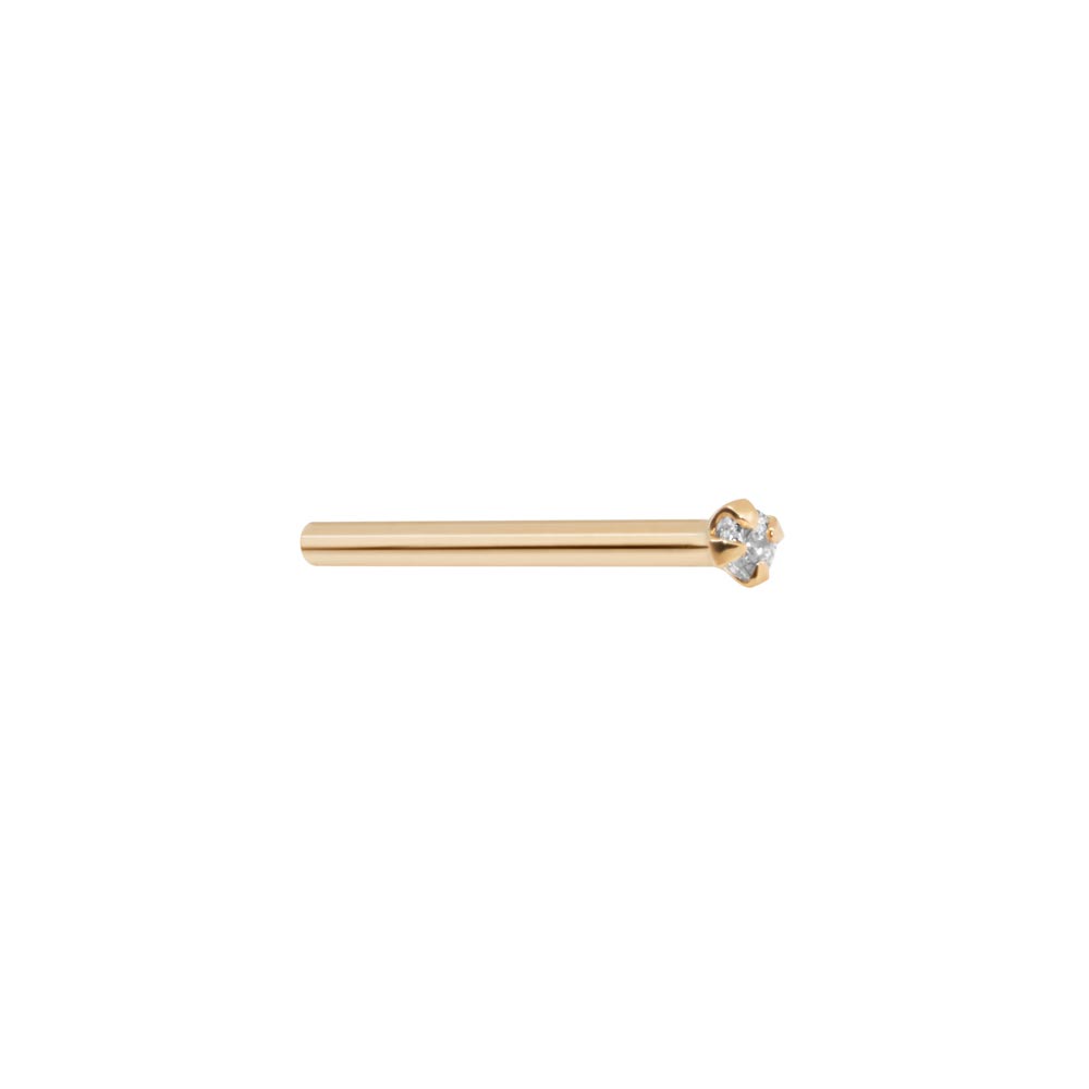 Tilum 18g 14kt Yellow Gold Fishtail with Prong-Set Jewel - Price Per 1