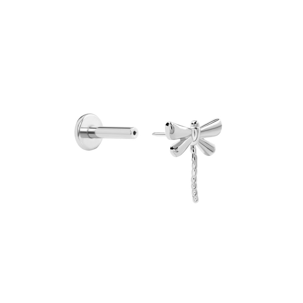 Tilum 14kt White Gold Dragonfly Threadless Top — Price Per 1