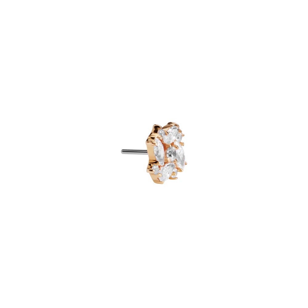 Tilum 14kt Yellow Gold Jeweled Pinwheel Threadless Top — Price Per 1