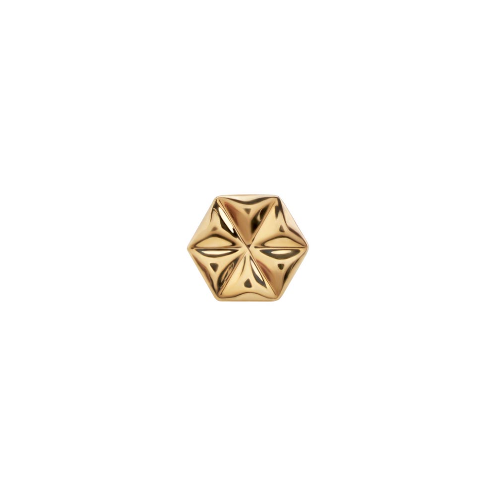 Tilum 14kt Yellow Gold Patchwork Star Threadless Top — Price Per 1