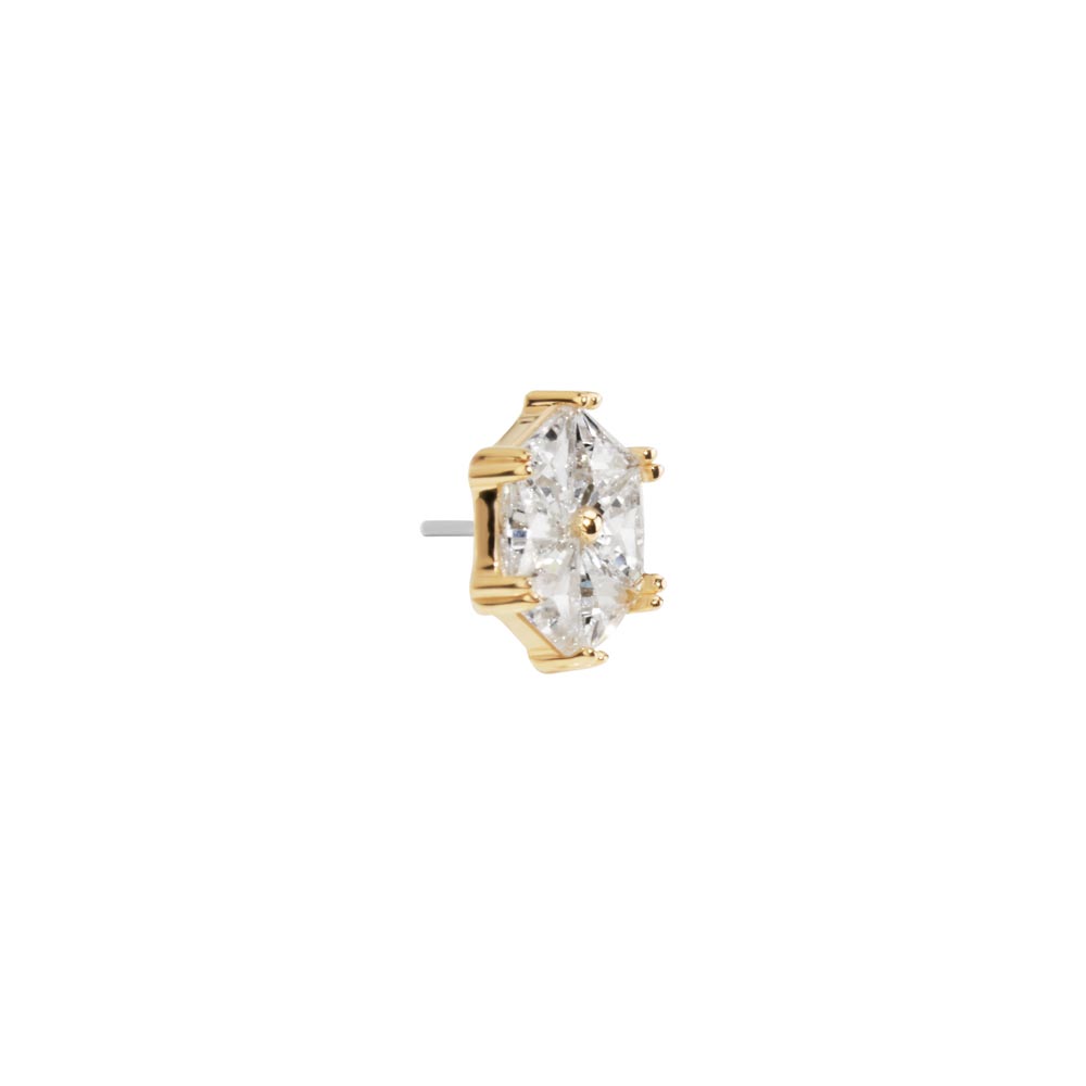 Tilum 14kt Yellow Gold Jeweled Carousel Threadless Top — Price Per 1