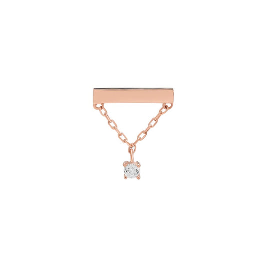 Tilum Simple Chain and Bar 14kt Rose Gold Threadless Top — Price Per 1
