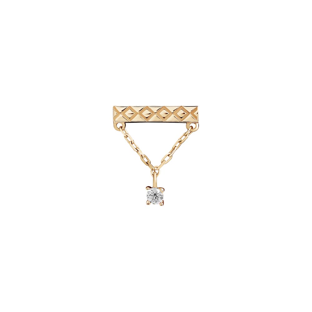 Tilum Continuous Chained Bar 14kt Yellow Gold Threadless Top — Price Per 1