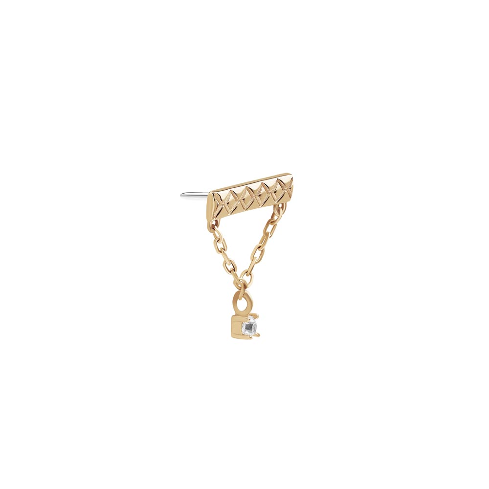 Tilum Continuous Chained Bar 14kt Yellow Gold Threadless Top — Price Per 1