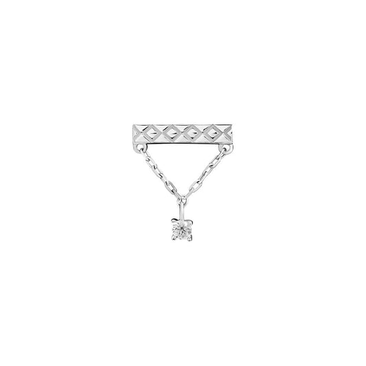 Tilum Continuous Chained Bar 14kt White Gold Threadless Top — Price Per 1